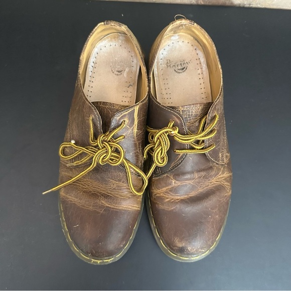 Dr. Martens Mens Brown Leather Distressed Oxfords Lace Up Size US 11 11823 - Picture 7 of 13
